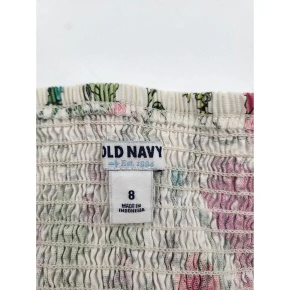 Old Navy Women's Sz 8 Strapless Floral A-Line Dress Garden Feminine Spring - Picture 8 of 11